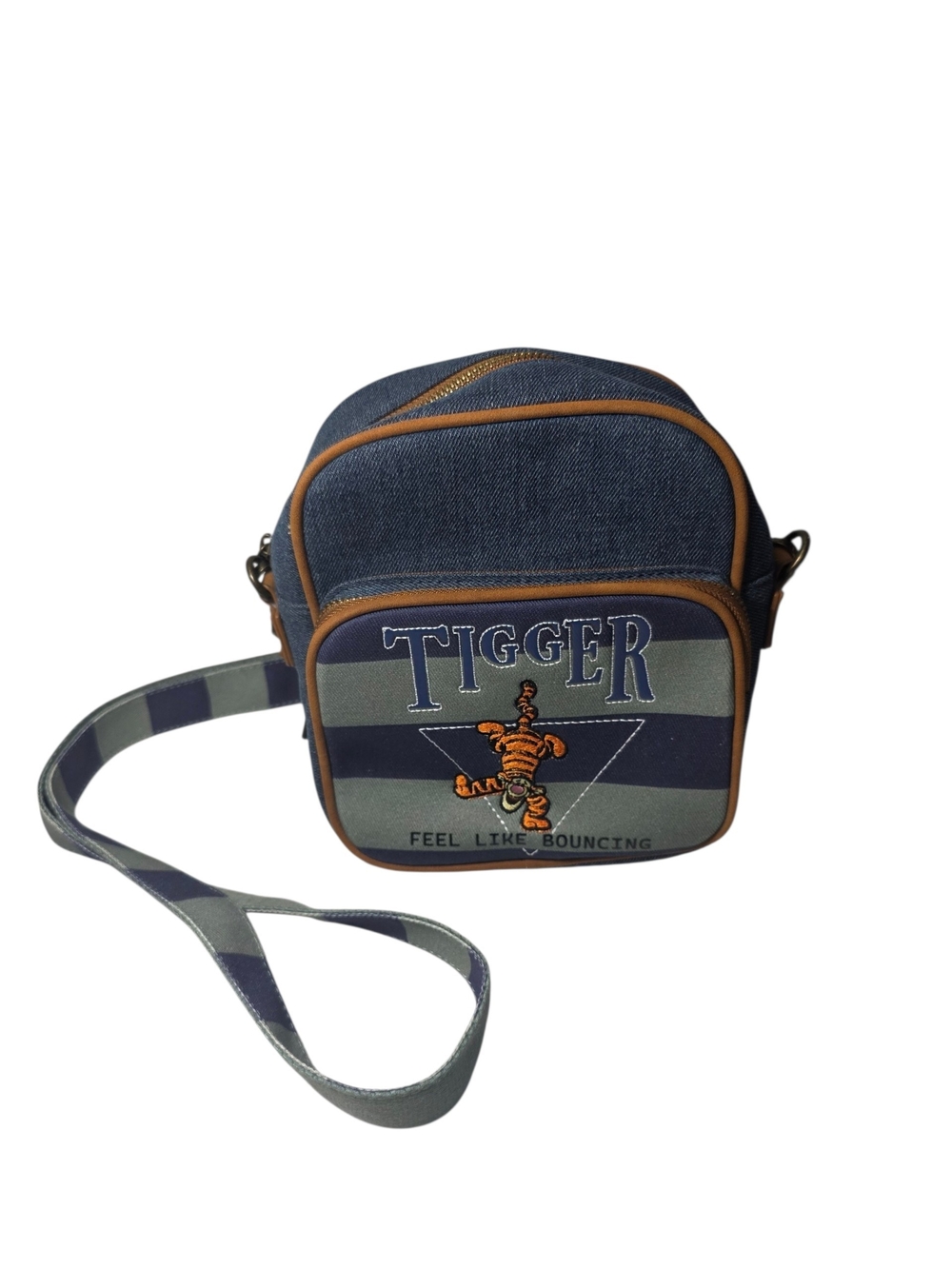 Disney Tigger Crossbody Bag - Navy, Gray, Brown Trim